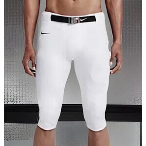 NIKE Open Field Football Pants White Black 615745 Mens Large New Fast Ship